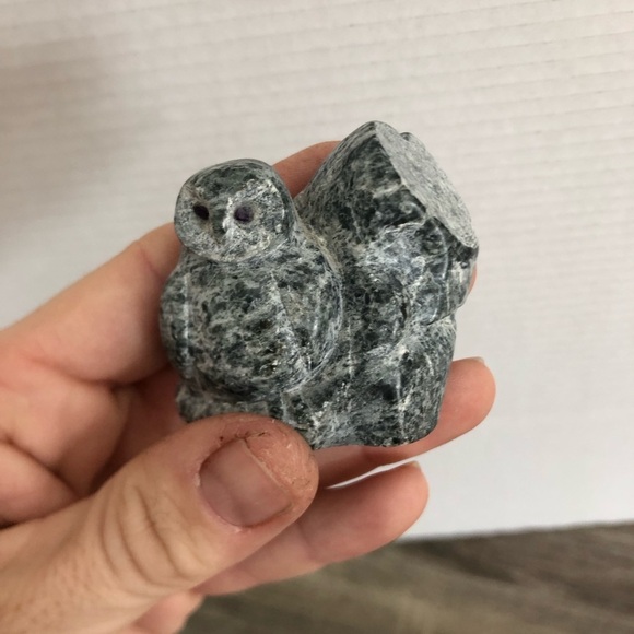 Hand Carved Stone Owl Figurine - Picture 3 of 14